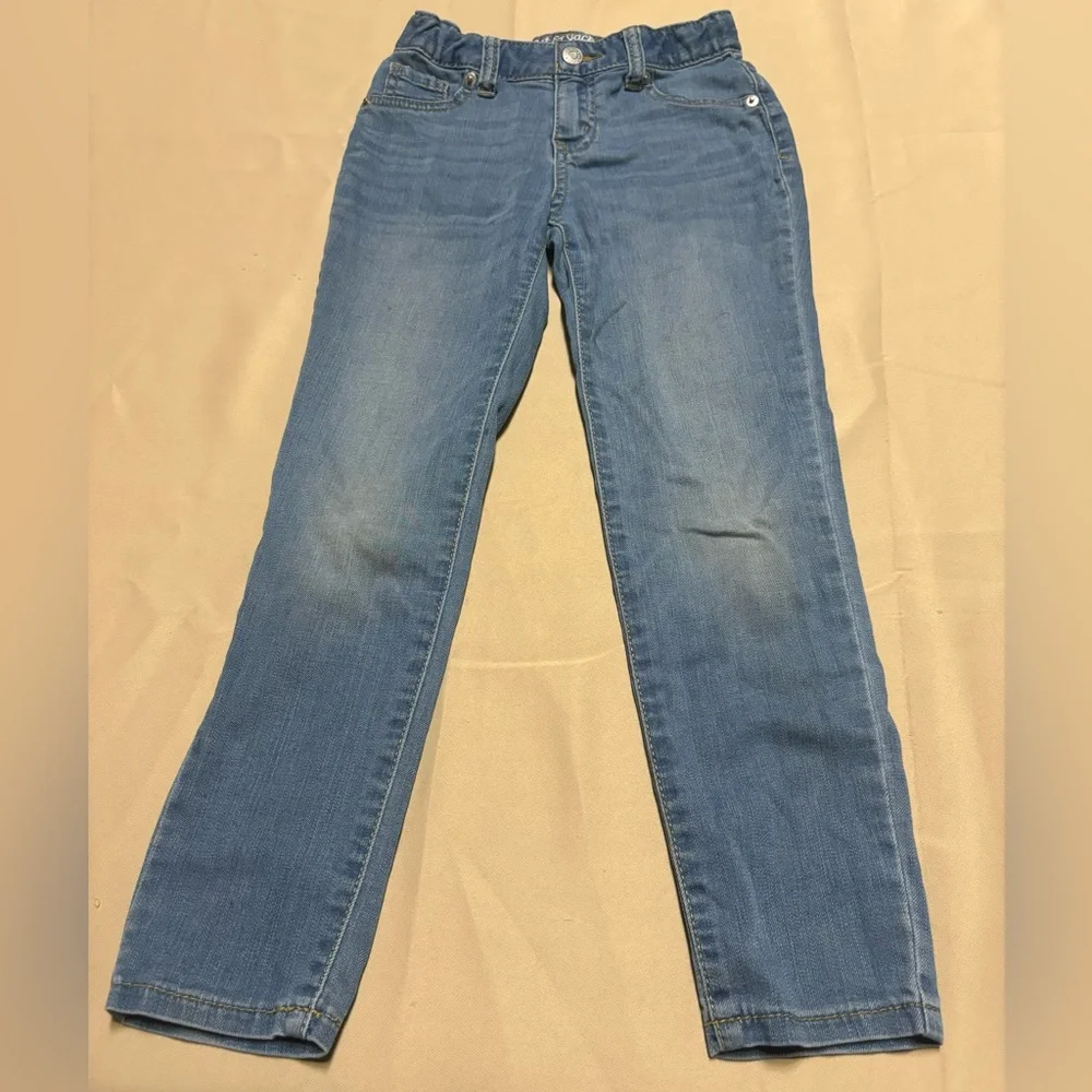 Lot of 2 -Super Skinny Jeans Adjustable Waist Graphic Tee Long Sleeve Sz 6-7 Boy